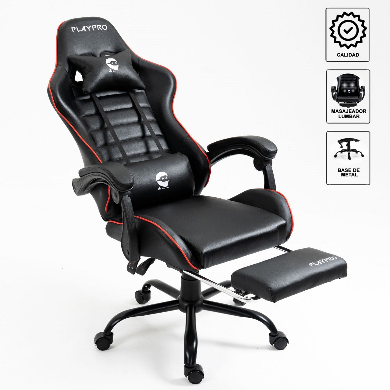 Silla Gamer Con Masajeador Lumbar Playpro X1