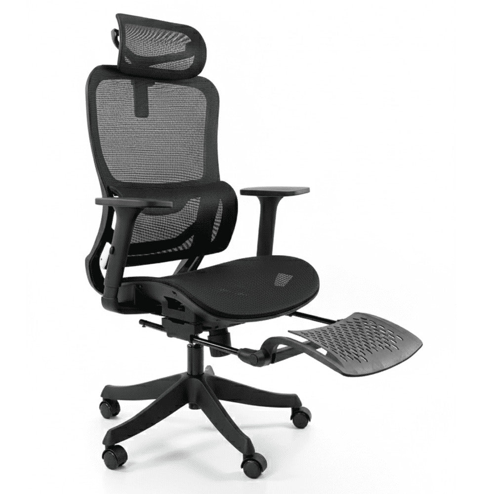 Silla Ergonomica de Oficina Gerencial Komsum Paris Negro con Posapies