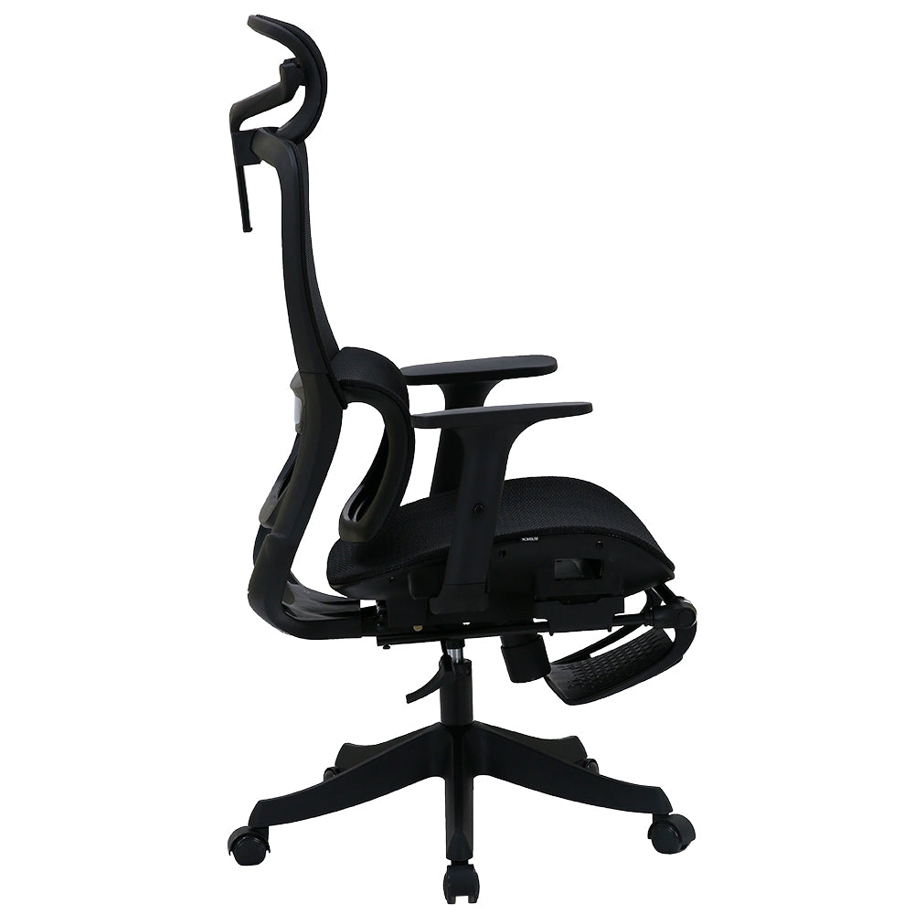 Silla Ergonomica de Oficina Gerencial Komsum Paris Negro con Posapies