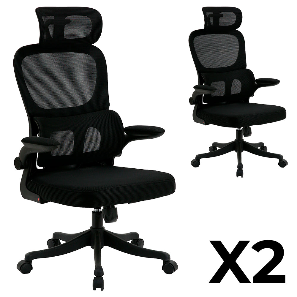 Pack x2 Sillas Ergonómicas de Oficina Gerencial Komsum Turin Negro