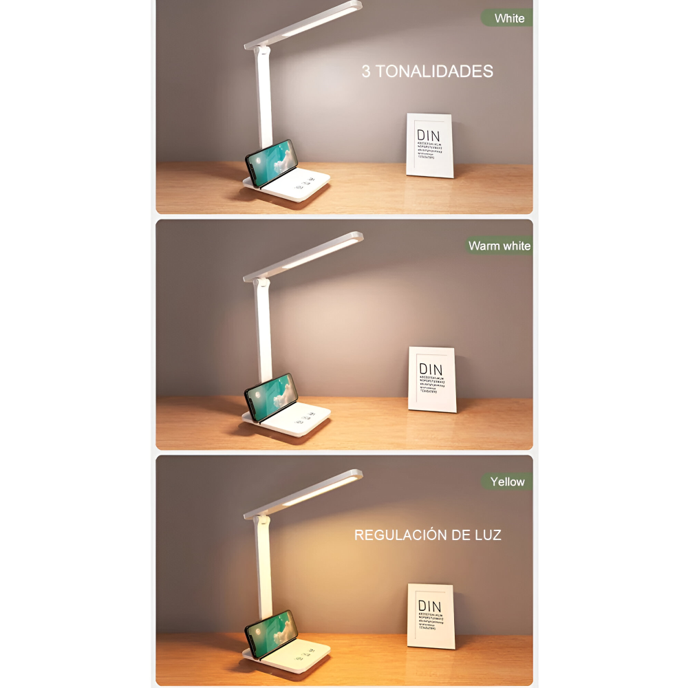 Lámpara de Escritorio USB Touch Minimalista Sofisticada Escritorio Celular Blanco