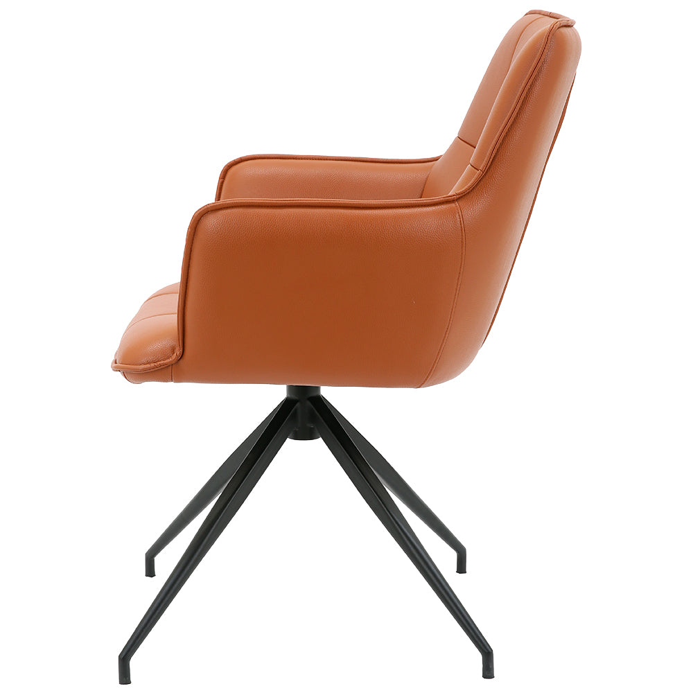 Silla de Oficina Cuero Giratoria 360° Buckingham Berner Marrón Claro