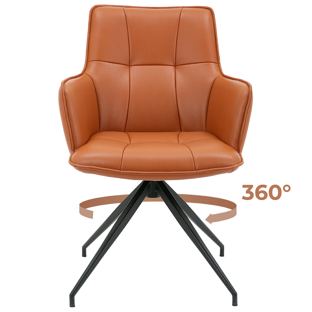 Silla de Oficina Cuero Giratoria 360° Buckingham Berner Marrón Claro