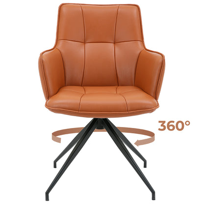 Silla de Oficina Cuero Giratoria 360° Buckingham Berner Marrón Claro