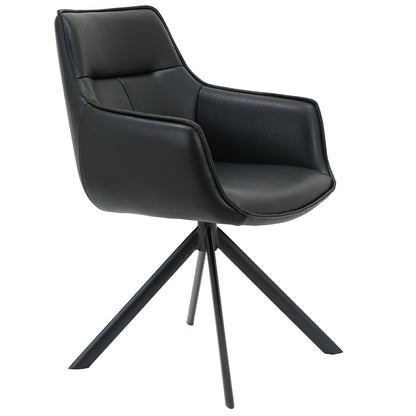 Silla de Oficina Cuero Giratoria 360° Buckingham Harland Negro