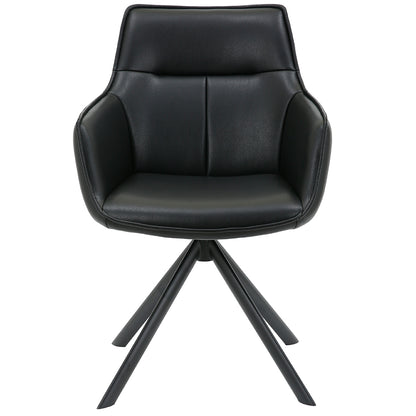 Silla de Oficina Cuero Giratoria 360° Buckingham Harland Negro