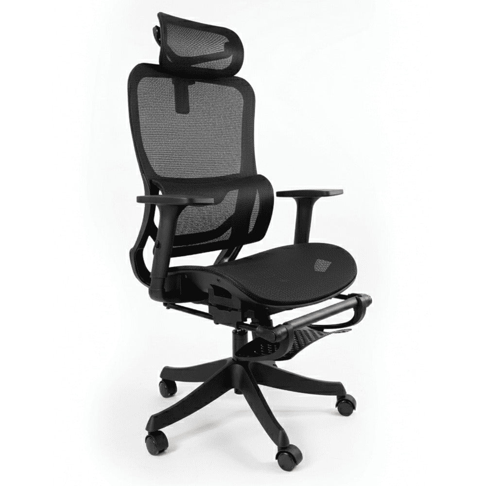 Silla Ergonomica de Oficina Gerencial Komsum Paris Negro con Posapies