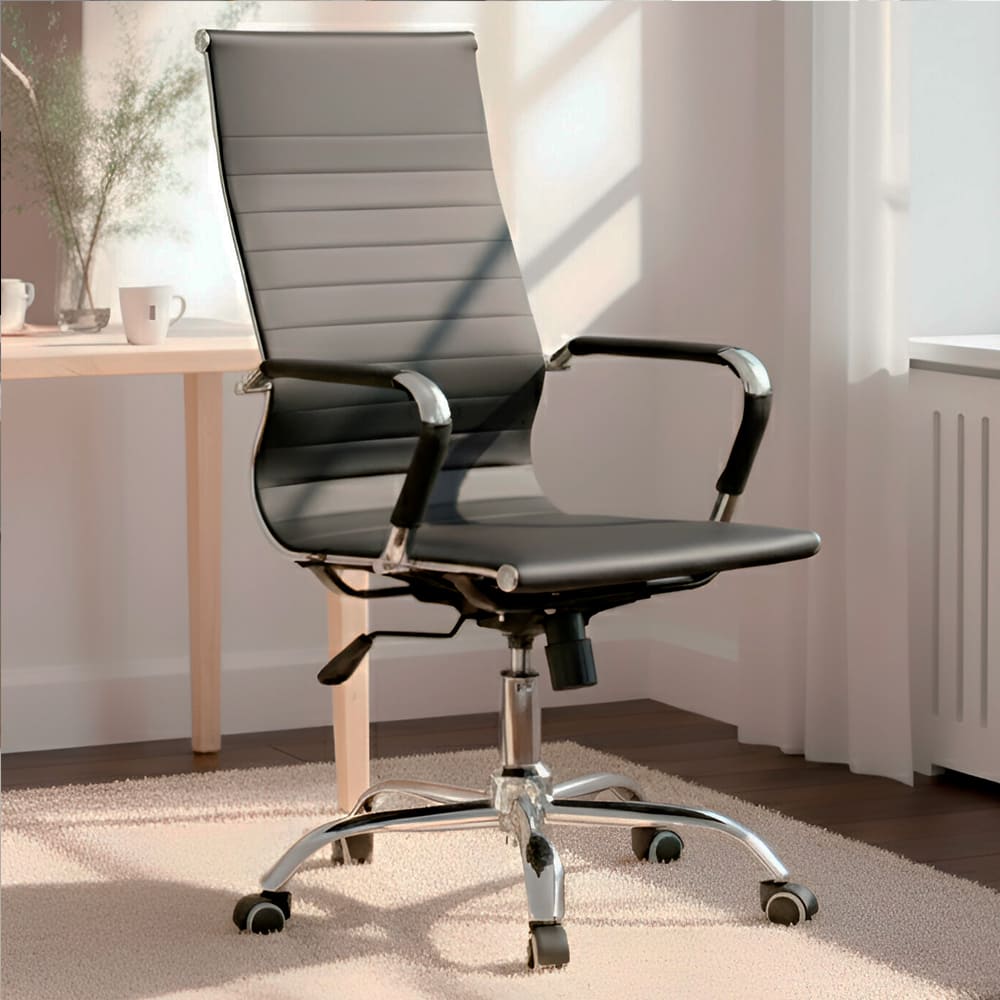 Silla de Oficina Ejecutiva Base de Acero Komsum Cannes Negro