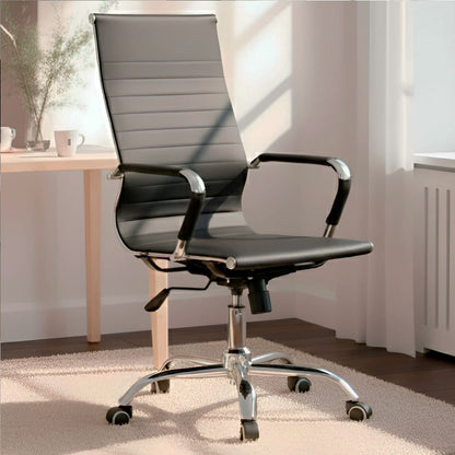 Silla de Oficina Ejecutiva Base de Acero Komsum Cannes Negro