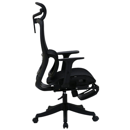 Silla Ergonomica de Oficina Gerencial Komsum Paris Negro con Posapies