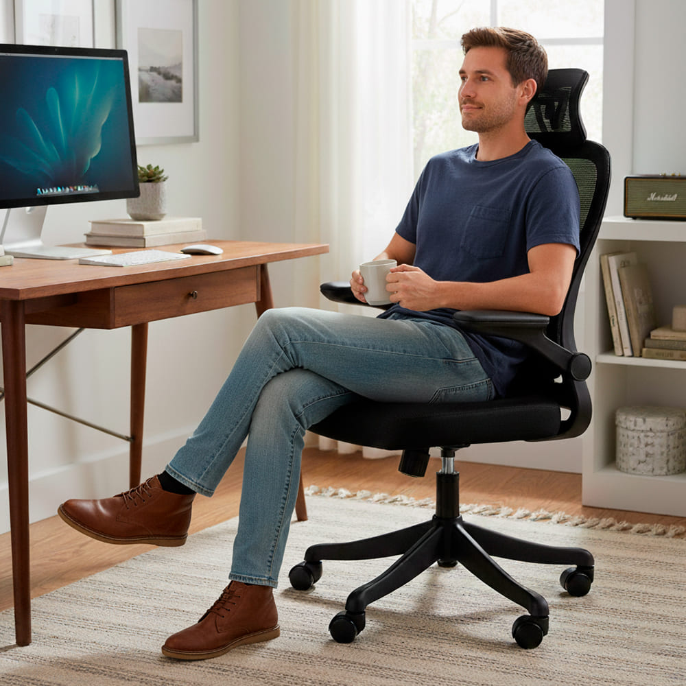 Silla Ergonomica de Oficina Gerencial Komsum Turin Negro