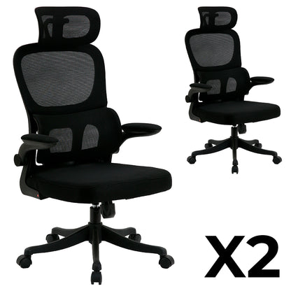 Pack x2 Sillas Ergonómicas de Oficina Gerencial Komsum Turin Negro