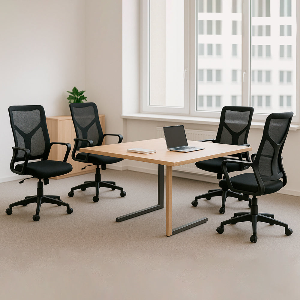 Juego de 4 sillas Ergonómicas de Oficina Ejecutivas Komsum Lyon Negro