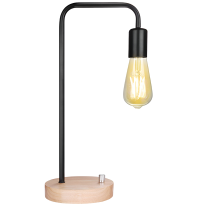 Lámpara Mesa Dormitorio Madera Metal Industrial DYH390007 Buckingham