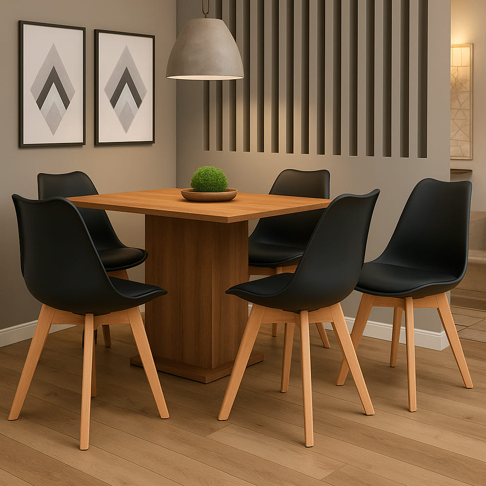 Juego de 4 Sillas de Oficina Komsum Ravena Negro